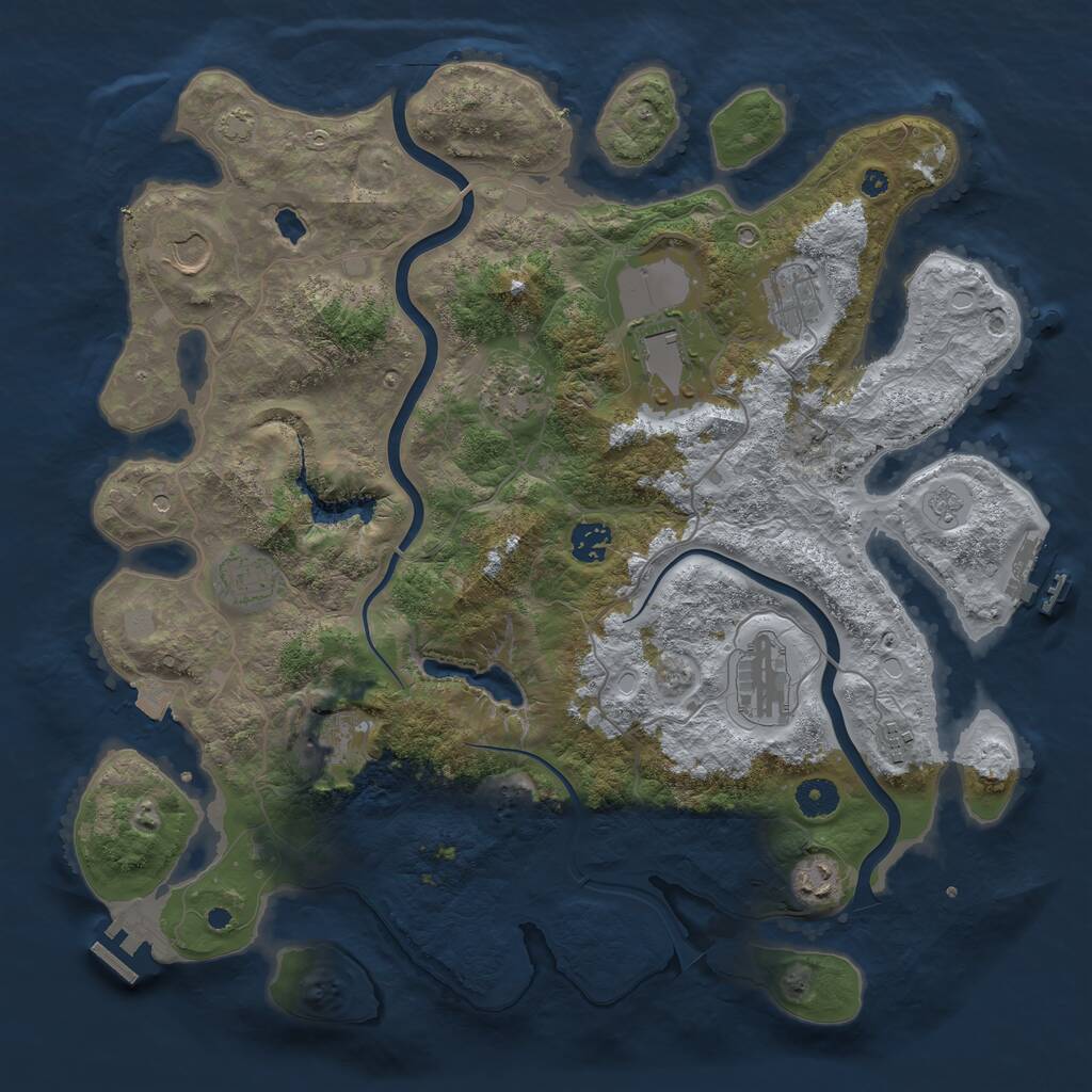 Rust Map: Procedural Map, Size: 4000, Seed: 18251602, 16 Monuments