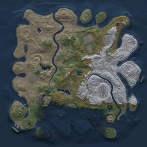 Thumbnail Rust Map: Procedural Map, Size: 4000, Seed: 18251602, 16 Monuments