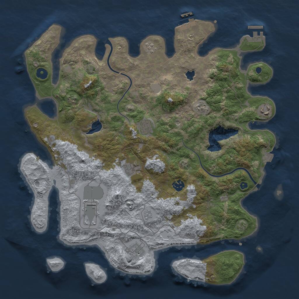 Rust Map: Procedural Map, Size: 4000, Seed: 886864190, 13 Monuments