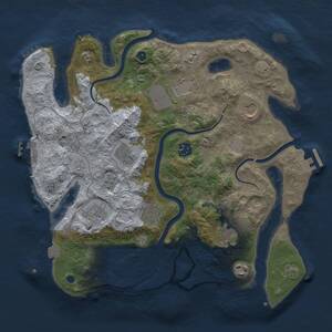 Thumbnail Rust Map: Procedural Map, Size: 3500, Seed: 1300559281, 15 Monuments