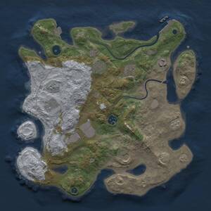 Thumbnail Rust Map: Procedural Map, Size: 3500, Seed: 1277030677, 13 Monuments