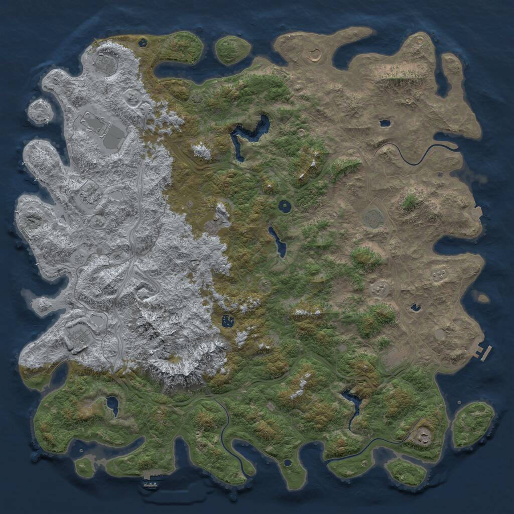Rust Map: Procedural Map, Size: 6000, Seed: 1500632802, 17 Monuments