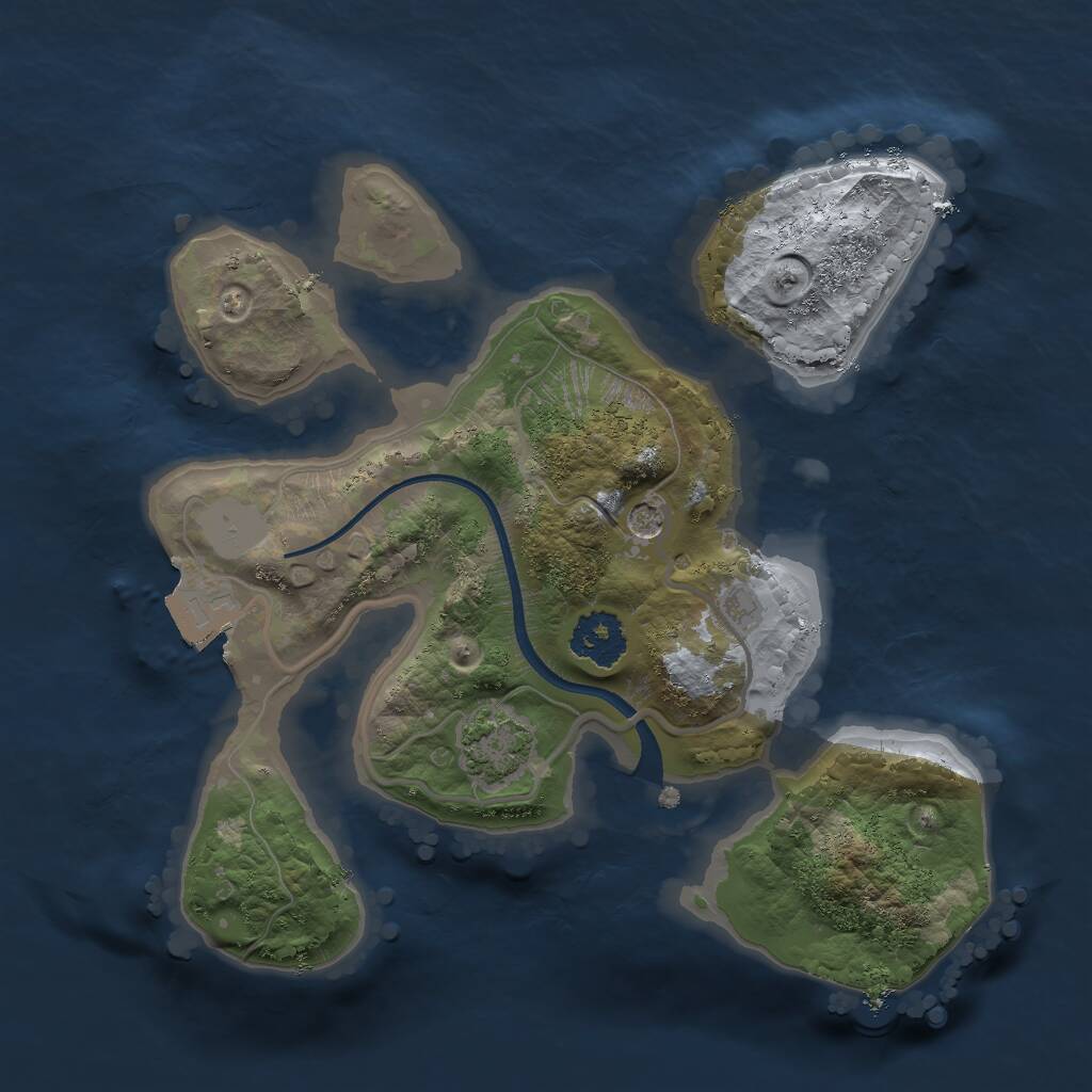 Rust Map: Procedural Map, Size: 2000, Seed: 634999, 3 Monuments
