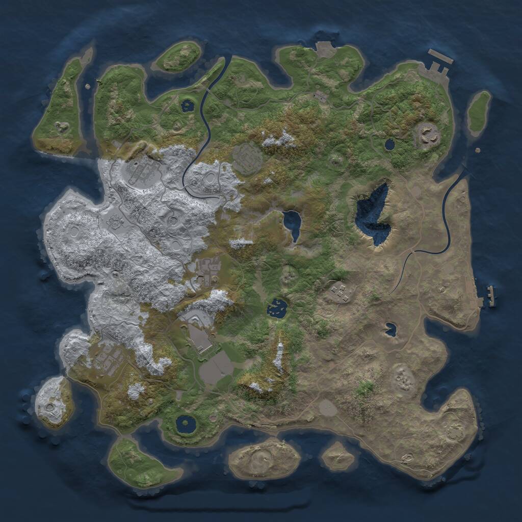 Rust Map: Procedural Map, Size: 4000, Seed: 2090106112, 14 Monuments