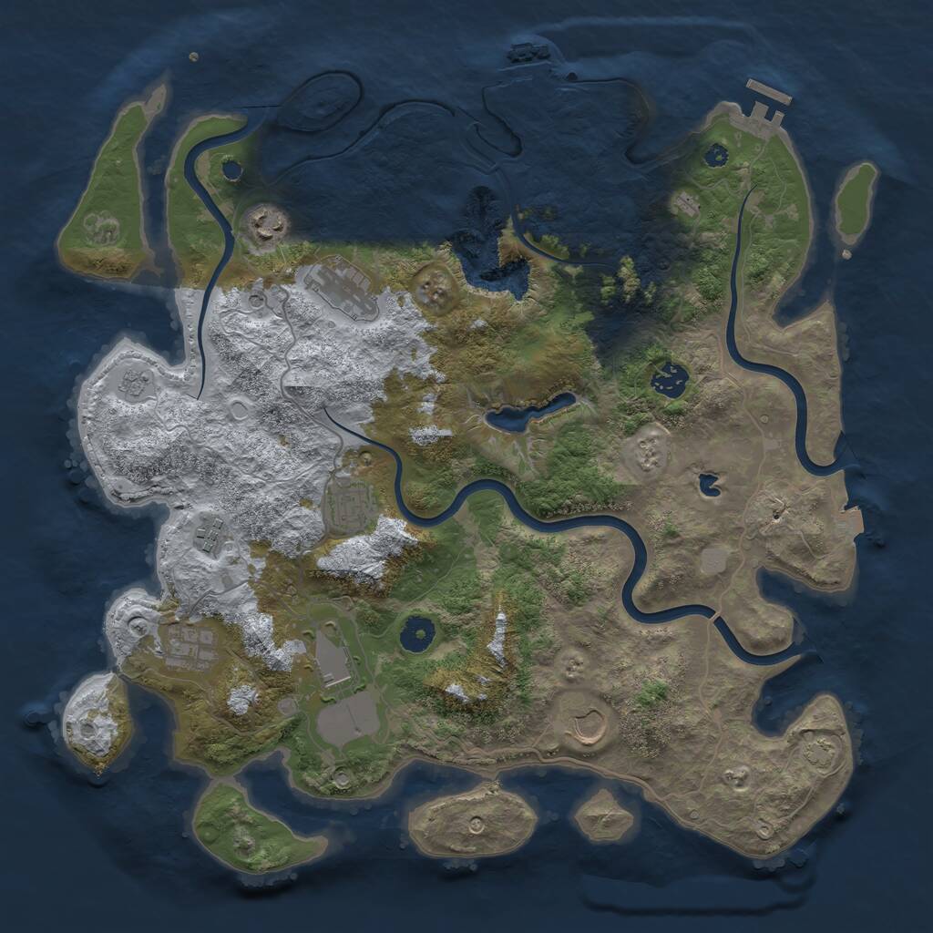 Rust Map: Procedural Map, Size: 4000, Seed: 2090106112, 14 Monuments