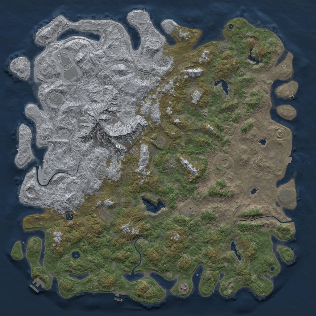 Rust Map: Procedural Map, Size: 6000, Seed: 217030046, 17 Monuments