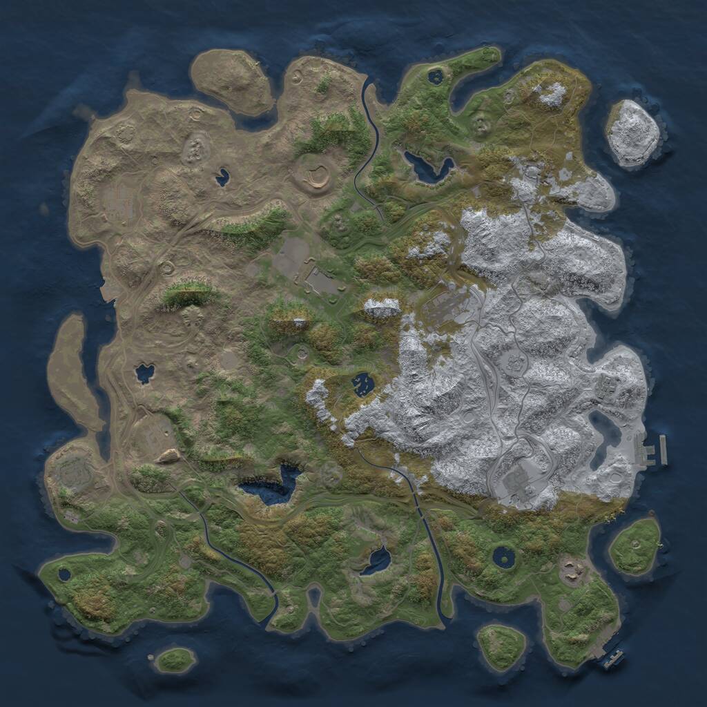 Rust Map: Procedural Map, Size: 4750, Seed: 251583672, 17 Monuments