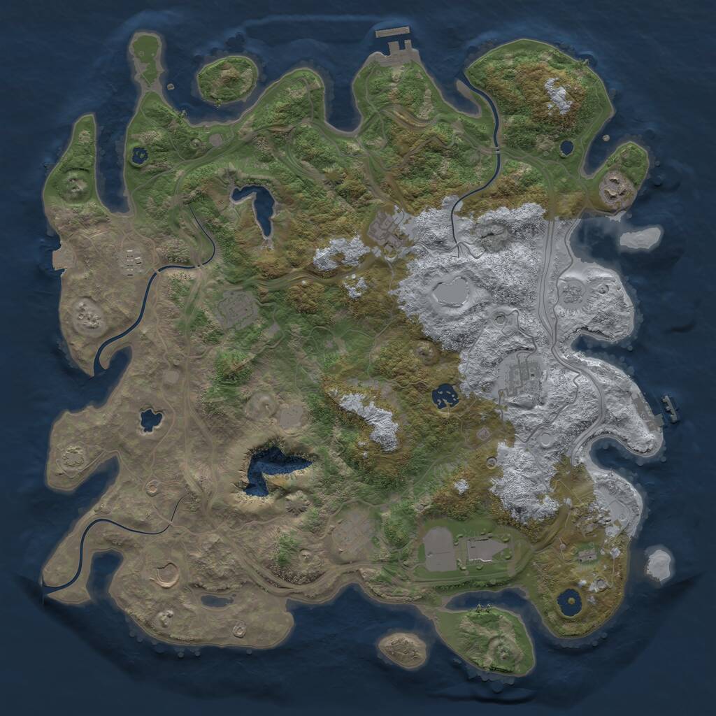 Rust Map: Procedural Map, Size: 4250, Seed: 4149, 16 Monuments