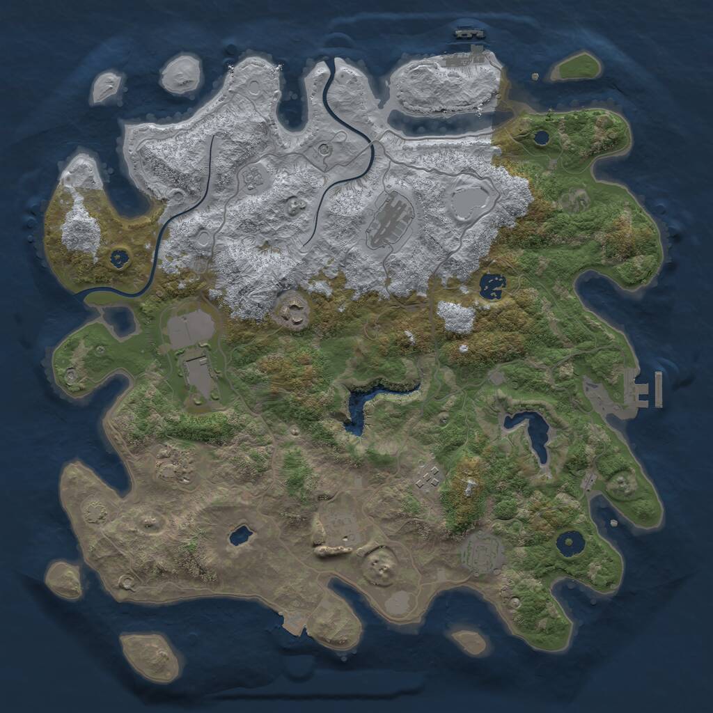 Rust Map: Procedural Map, Size: 4000, Seed: 1286104380, 14 Monuments
