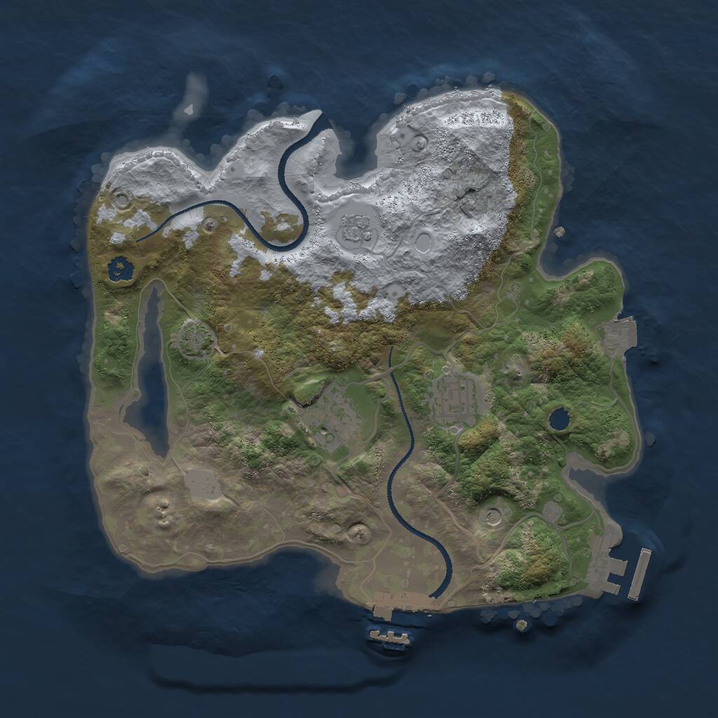 Rust Map: Procedural Map, Size: 2745, Seed: 1561991003, 8 Monuments