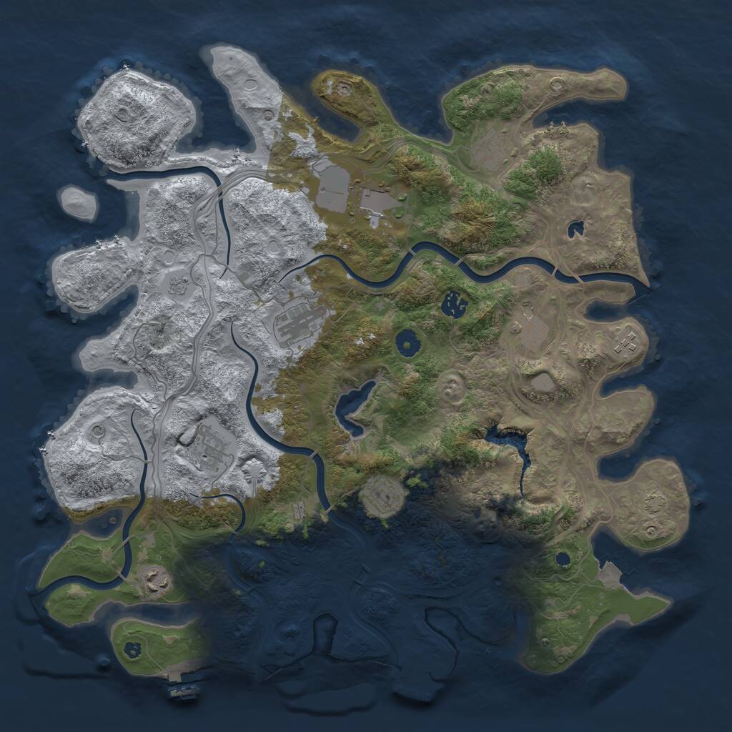 Rust Map: Procedural Map, Size: 4250, Seed: 1713683005, 15 Monuments