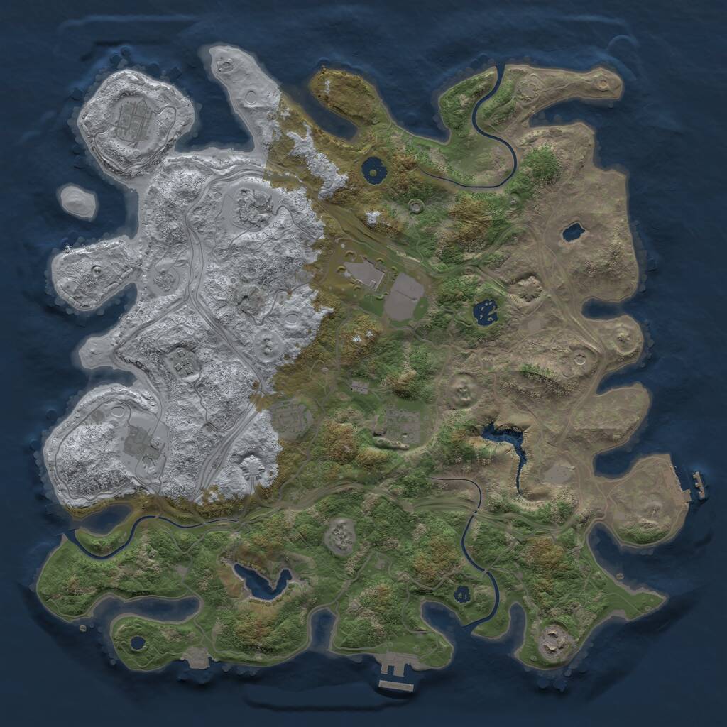 Rust Map: Procedural Map, Size: 4250, Seed: 1713683005, 15 Monuments