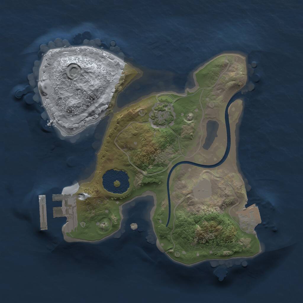 Rust Map: Procedural Map, Size: 1750, Seed: 1413689714, 3 Monuments