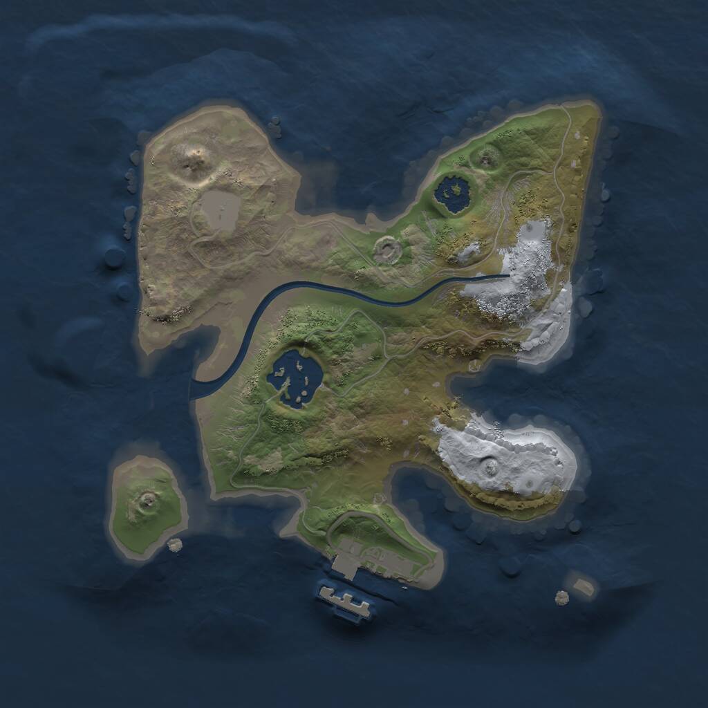 Rust Map: Procedural Map, Size: 2000, Seed: 88626367, 3 Monuments