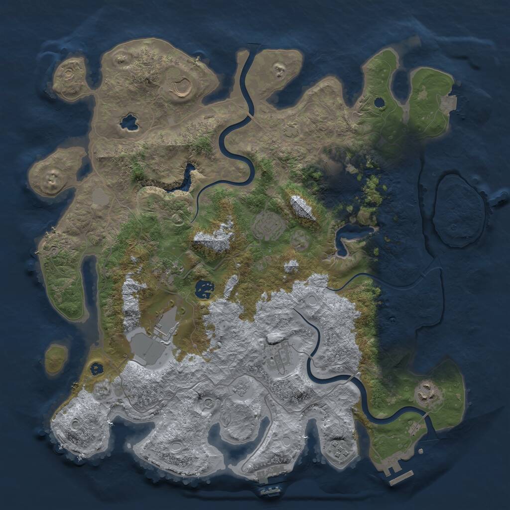 Rust Map: Procedural Map, Size: 4000, Seed: 943115366, 15 Monuments