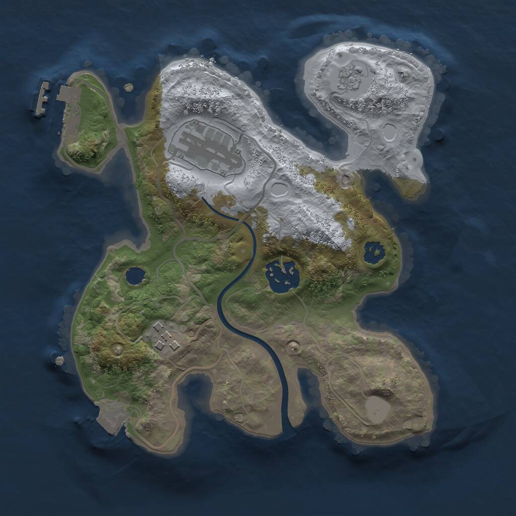 Rust Map: Procedural Map, Size: 2300, Seed: 872731715, 6 Monuments