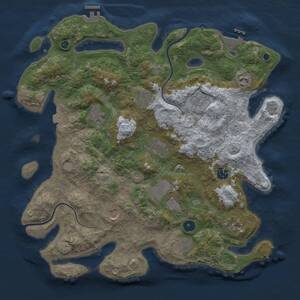 Thumbnail Rust Map: Procedural Map, Size: 3955, Seed: 1356483568, 17 Monuments