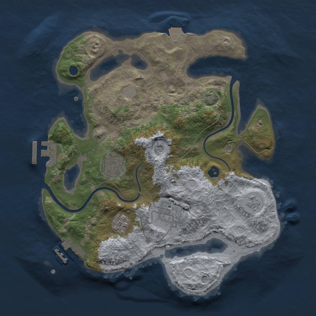 Rust Map: Procedural Map, Size: 2800, Seed: 960599809, 9 Monuments