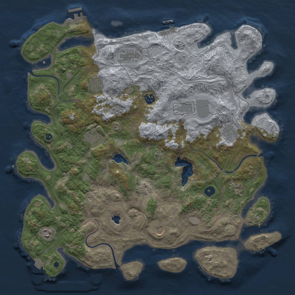 Rust Map: Procedural Map, Size: 4350, Seed: 39177, 16 Monuments
