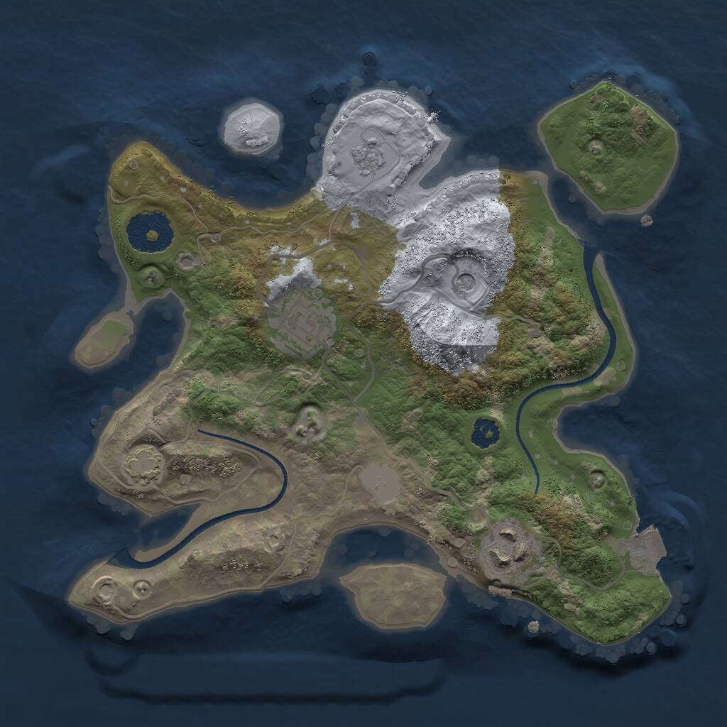Rust Map: Procedural Map, Size: 2500, Seed: 67384, 6 Monuments