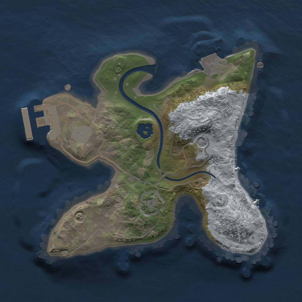 Rust Map: Procedural Map, Size: 1850, Seed: 510968742, 4 Monuments
