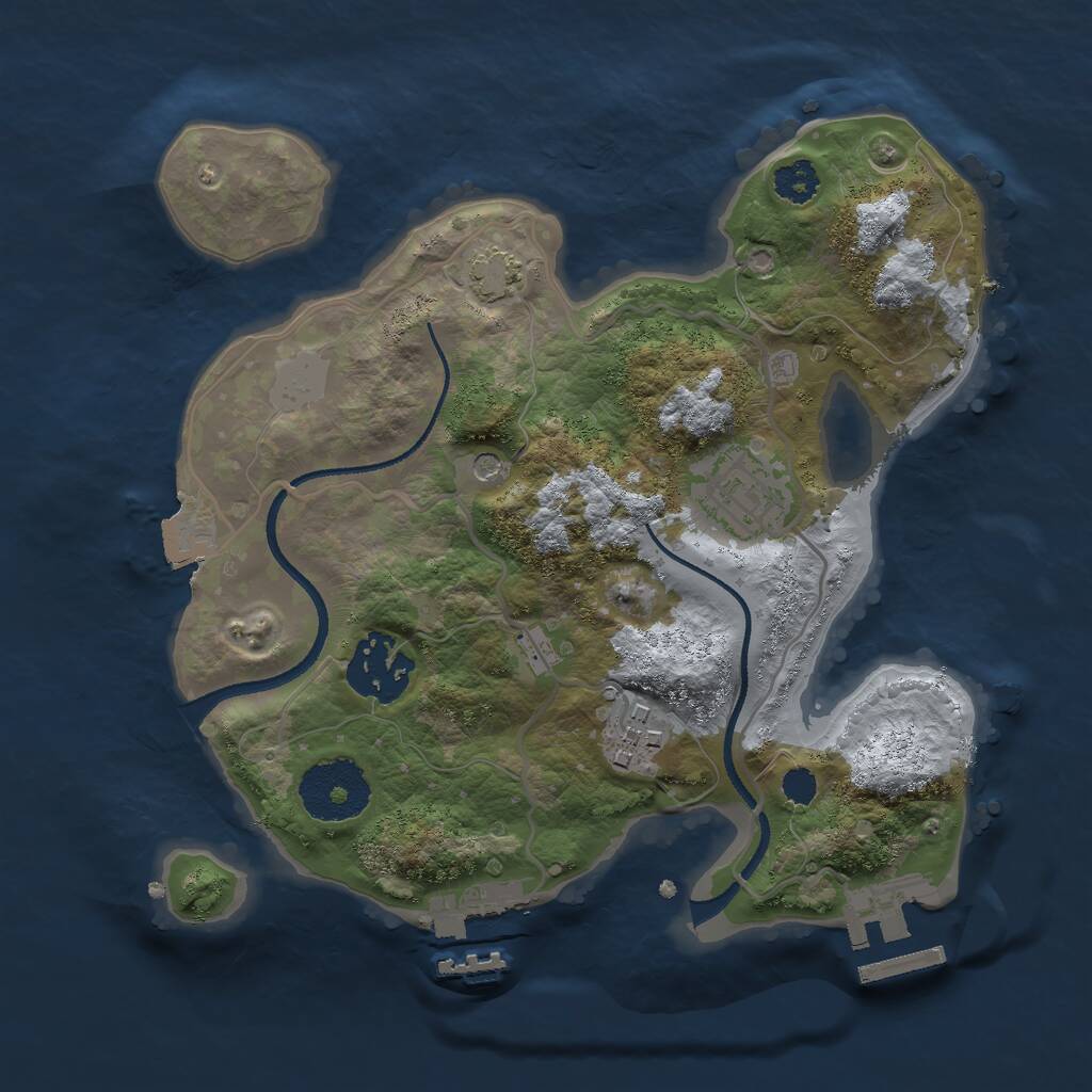 Rust Map: Procedural Map, Size: 2500, Seed: 615635234, 8 Monuments