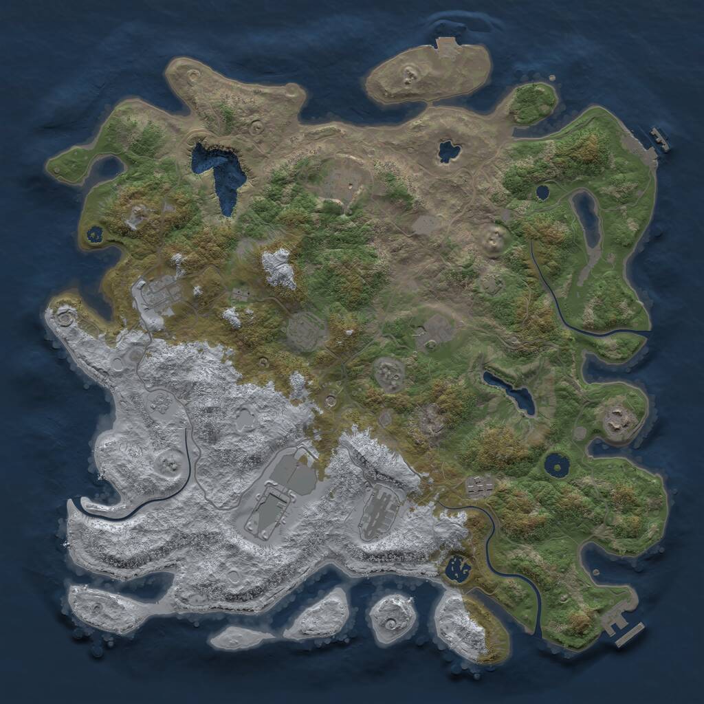 Rust Map: Procedural Map, Size: 4242, Seed: 305194680, 15 Monuments