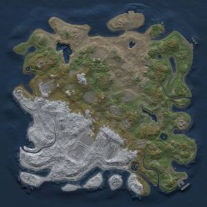 Thumbnail Rust Map: Procedural Map, Size: 4242, Seed: 305194680, 15 Monuments