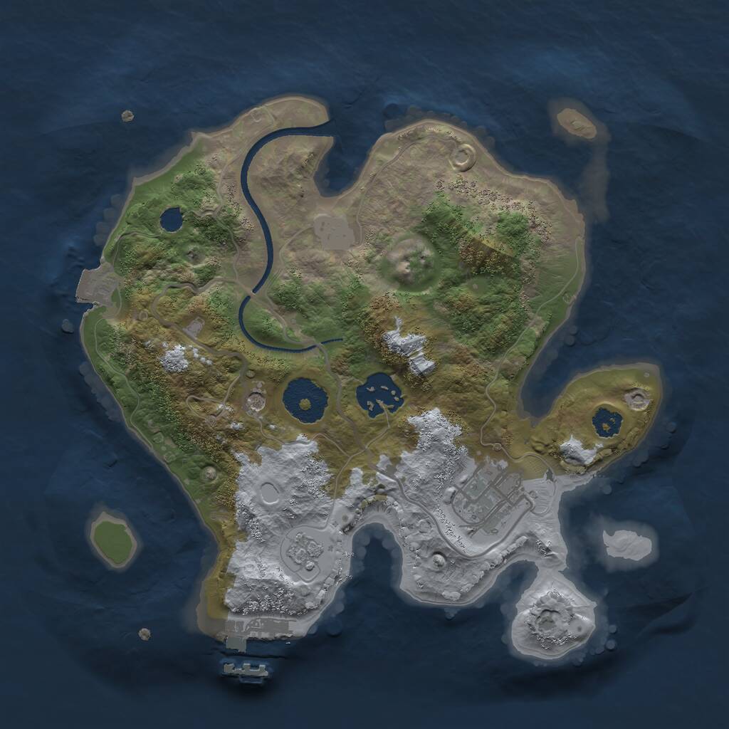 Rust Map: Procedural Map, Size: 2509, Seed: 50000, 6 Monuments