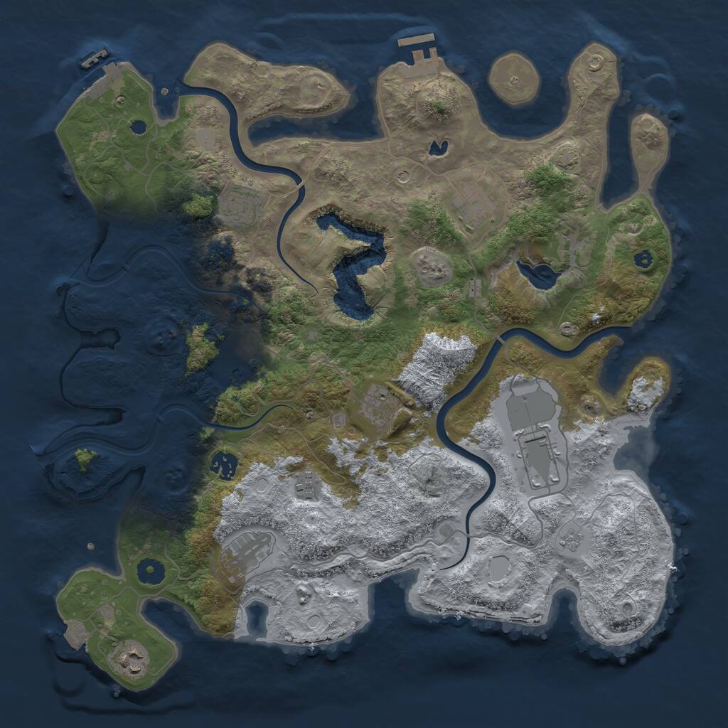 Rust Map: Procedural Map, Size: 4000, Seed: 40984, 15 Monuments