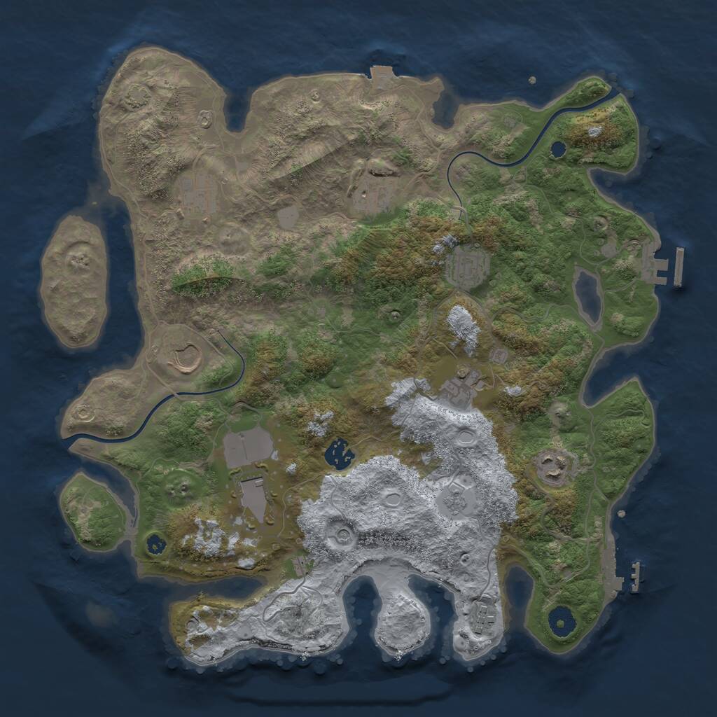Rust Map: Procedural Map, Size: 3750, Seed: 1686090466, 15 Monuments