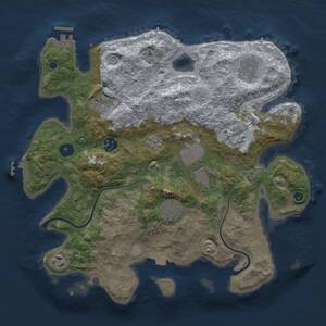 Thumbnail Rust Map: Procedural Map, Size: 3500, Seed: 23482395, 14 Monuments
