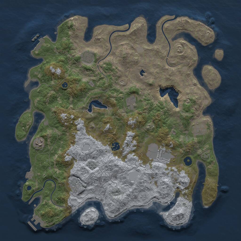 Rust Map: Procedural Map, Size: 4209, Seed: 488770, 14 Monuments