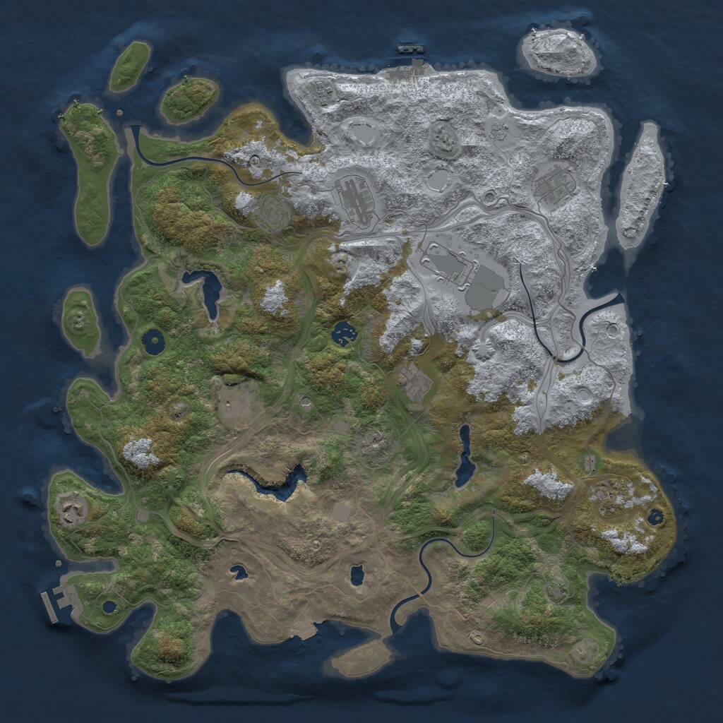 Rust Map: Procedural Map, Size: 4500, Seed: 188849865, 16 Monuments