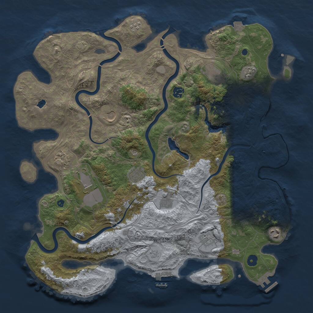 Rust Map: Procedural Map, Size: 4250, Seed: 1330623206, 16 Monuments
