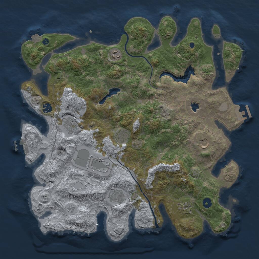 Rust Map: Procedural Map, Size: 4000, Seed: 655128243, 14 Monuments