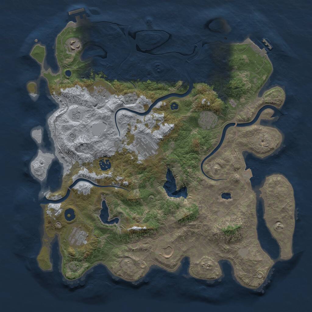 Rust Map: Procedural Map, Size: 4000, Seed: 246562537, 14 Monuments