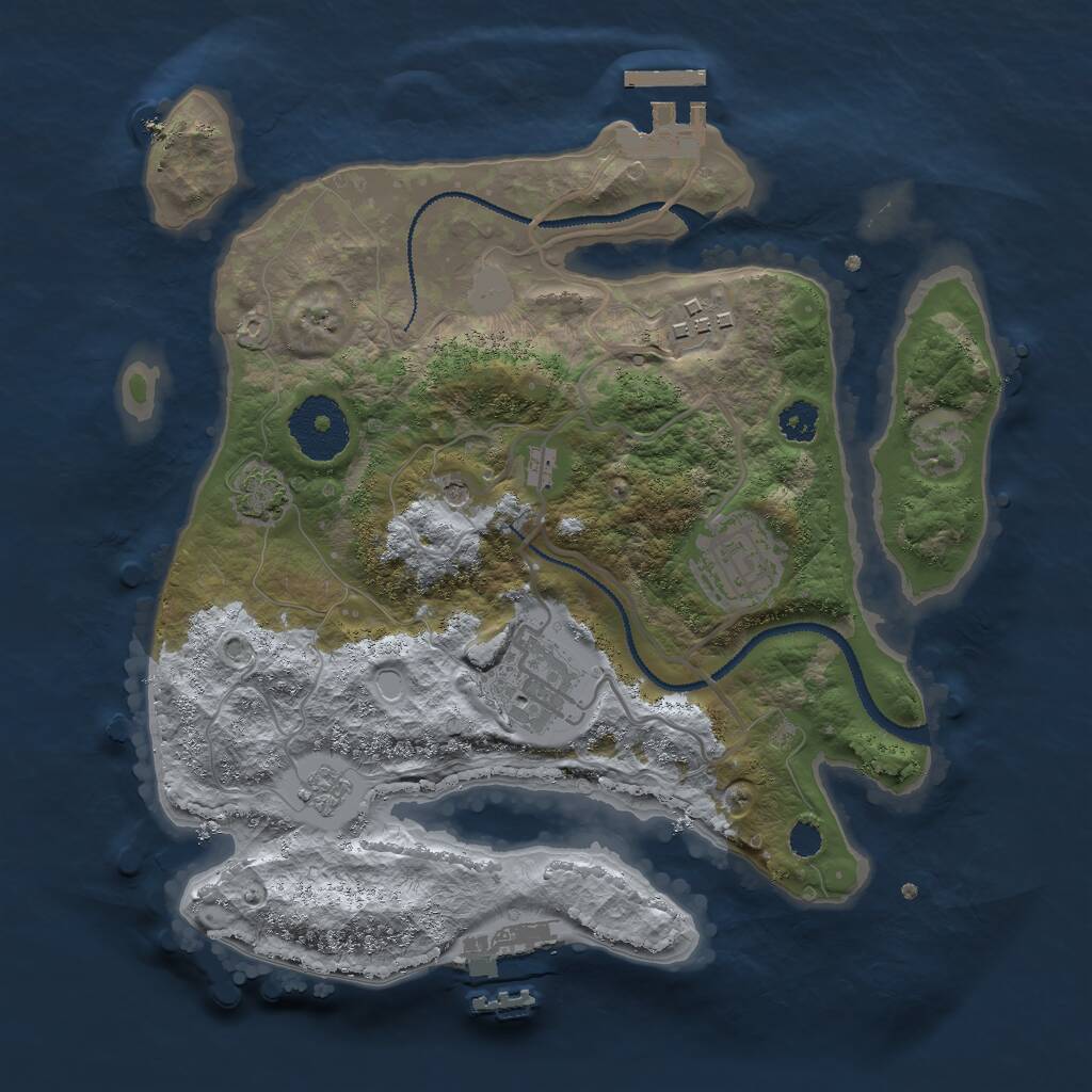 Rust Map: Procedural Map, Size: 2700, Seed: 327156321, 9 Monuments