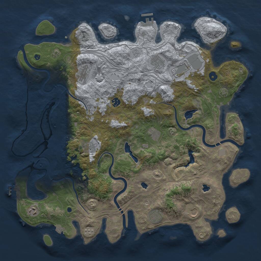 Rust Map: Procedural Map, Size: 4500, Seed: 71762707, 16 Monuments