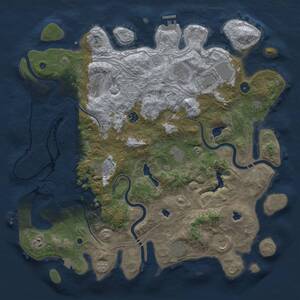 Thumbnail Rust Map: Procedural Map, Size: 4500, Seed: 71762707, 16 Monuments