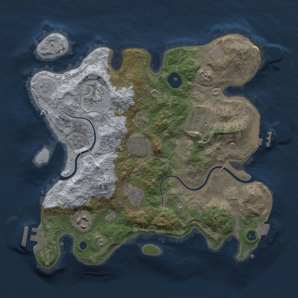 Rust Map: Procedural Map, Size: 3050, Seed: 836746921, 12 Monuments
