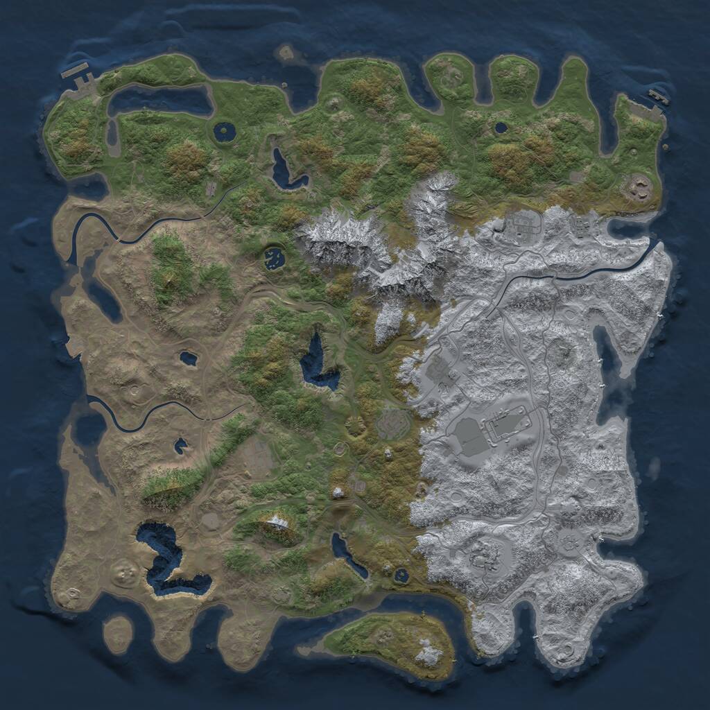 Rust Map: Procedural Map, Size: 5000, Seed: 481982, 15 Monuments