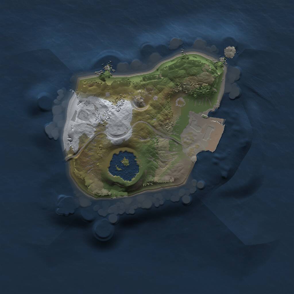 Rust Map: Procedural Map, Size: 1000, Seed: 1205848807, 1 Monuments