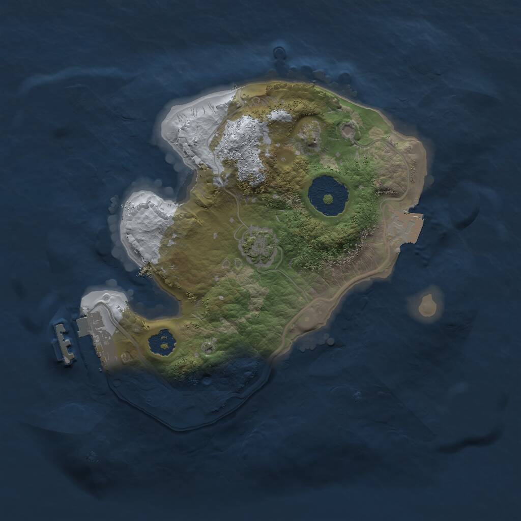 Rust Map: Procedural Map, Size: 2000, Seed: 283162624, 3 Monuments