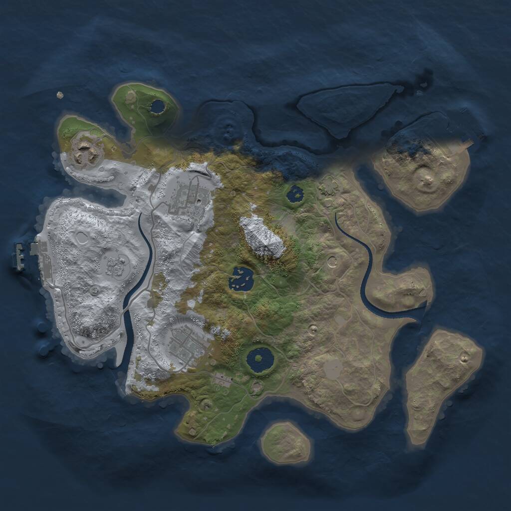 Rust Map: Procedural Map, Size: 3000, Seed: 1585988051, 10 Monuments