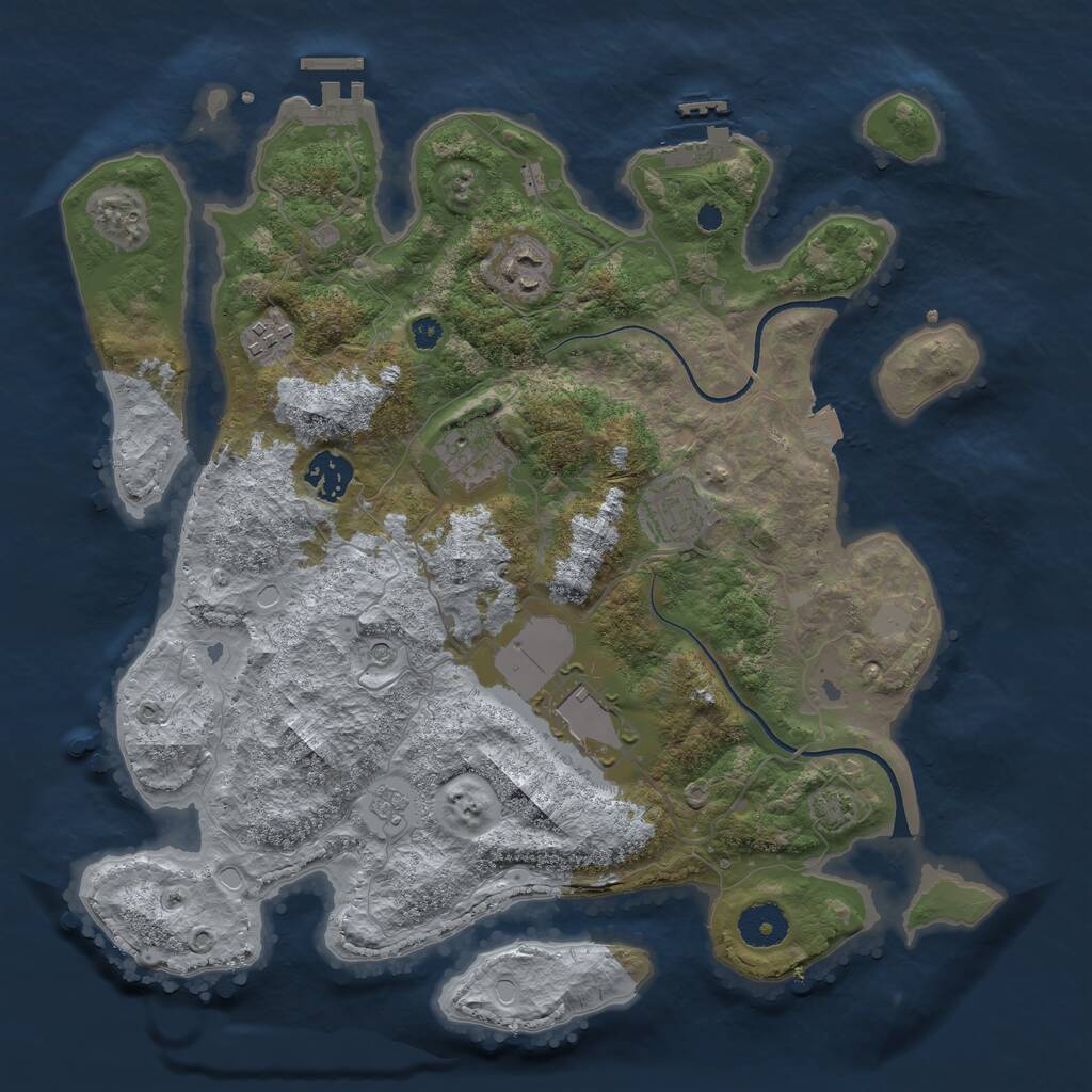 Rust Map: Procedural Map, Size: 3500, Seed: 891917066, 12 Monuments