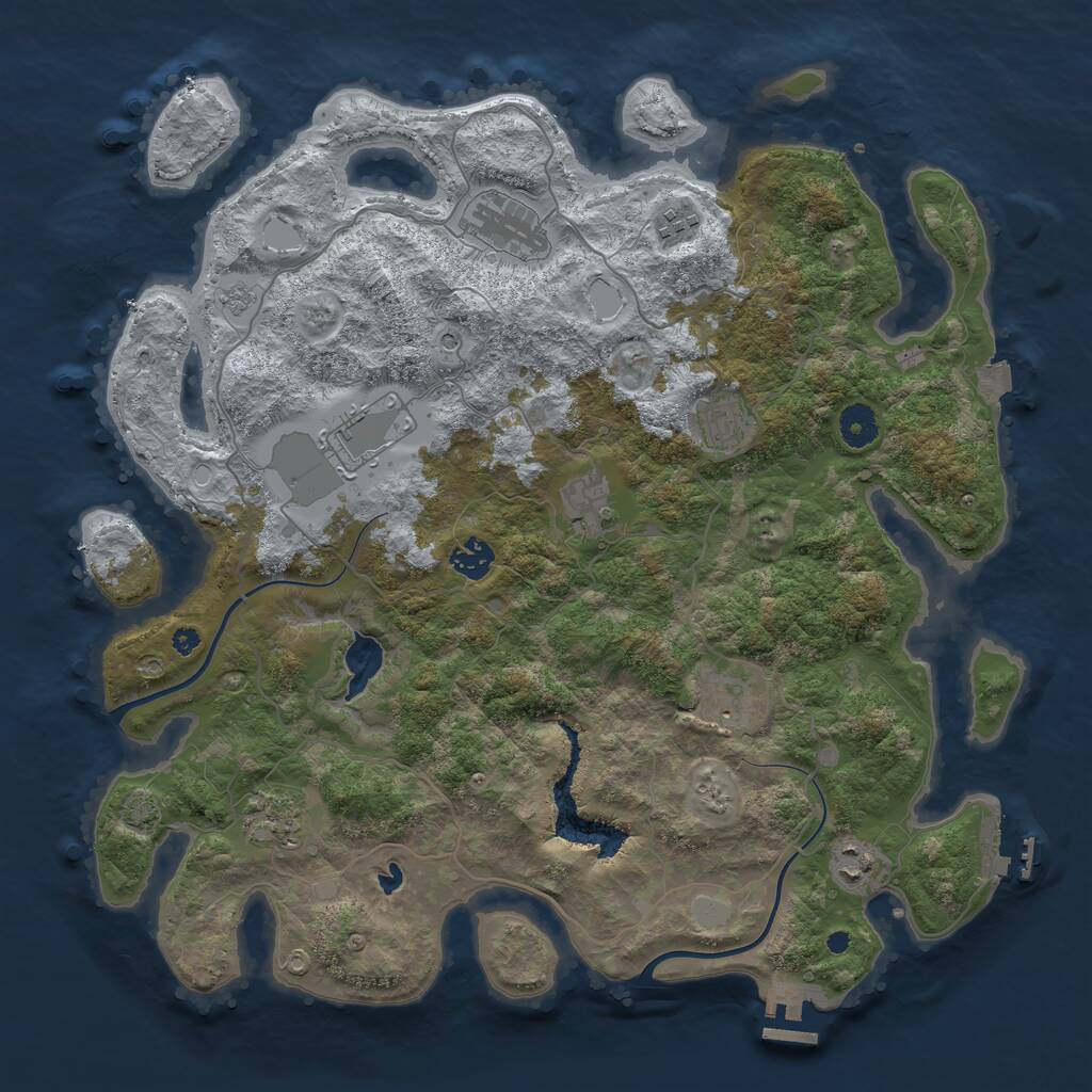 Rust Map: Procedural Map, Size: 4000, Seed: 1876347387, 15 Monuments