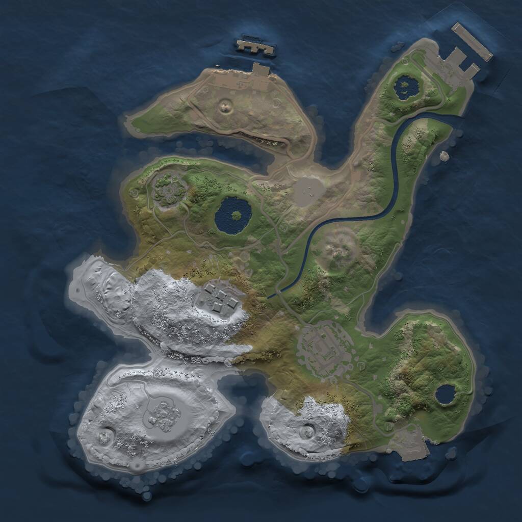 Rust Map: Procedural Map, Size: 2150, Seed: 540069767, 7 Monuments