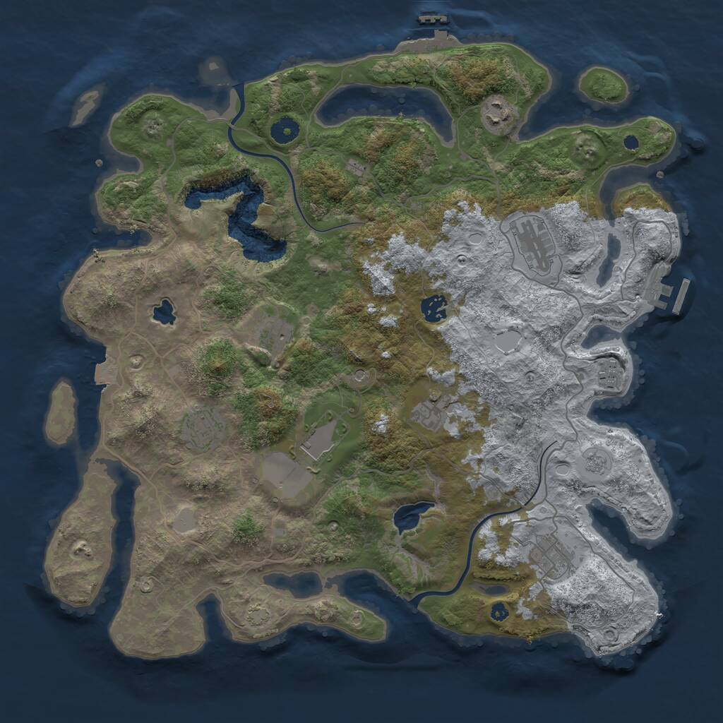 Rust Map: Procedural Map, Size: 4000, Seed: 457313133, 15 Monuments