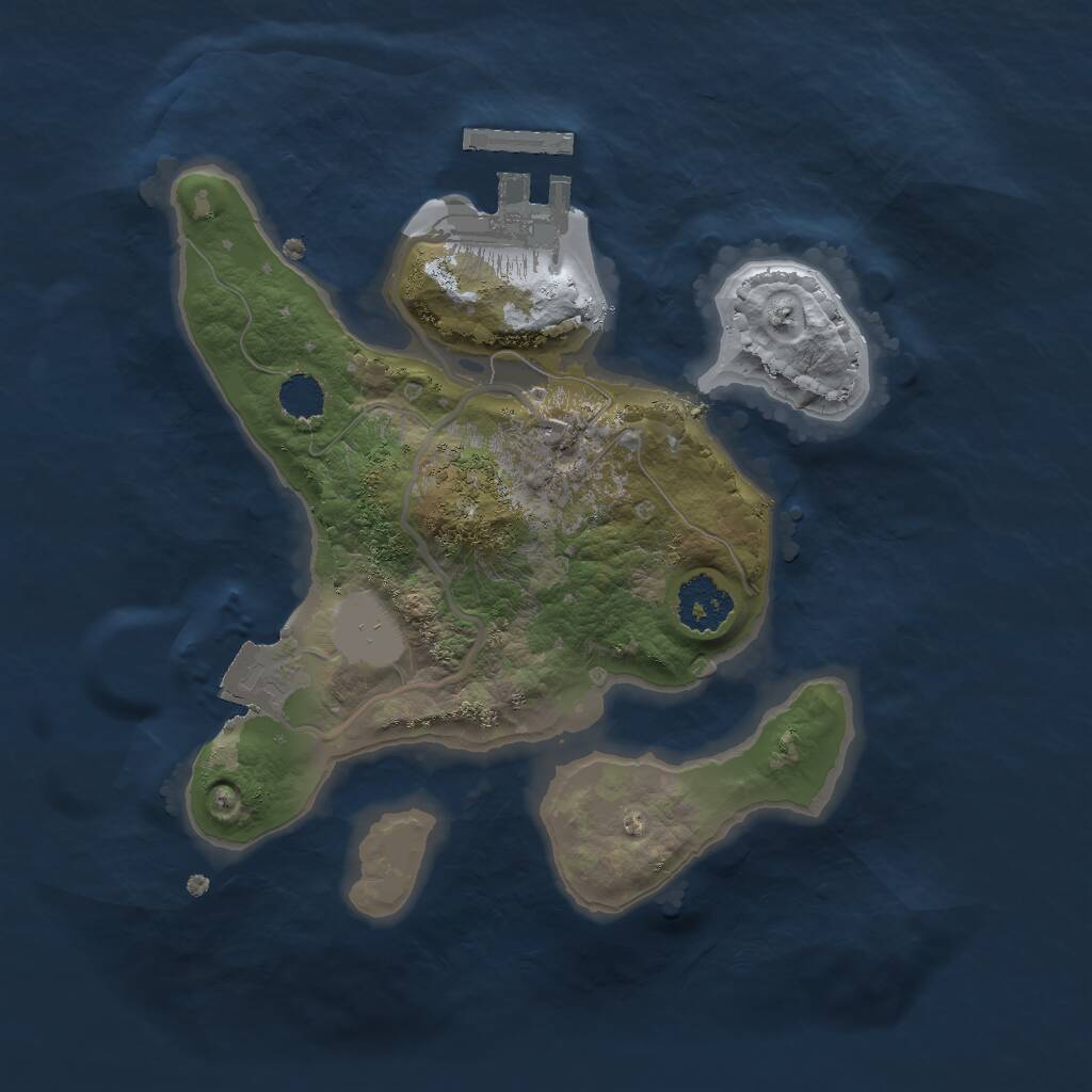Rust Map: Procedural Map, Size: 2000, Seed: 1785370069, 2 Monuments